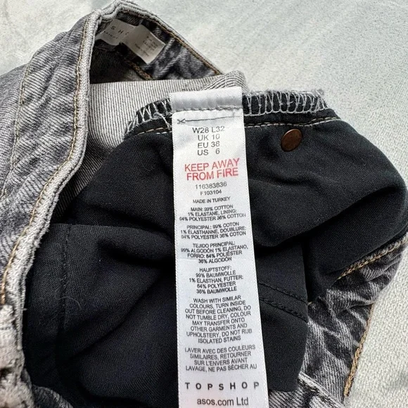Topshop Straight Jeans | Women’s W28 L32 | Gray Wash - Picture 6 of 8